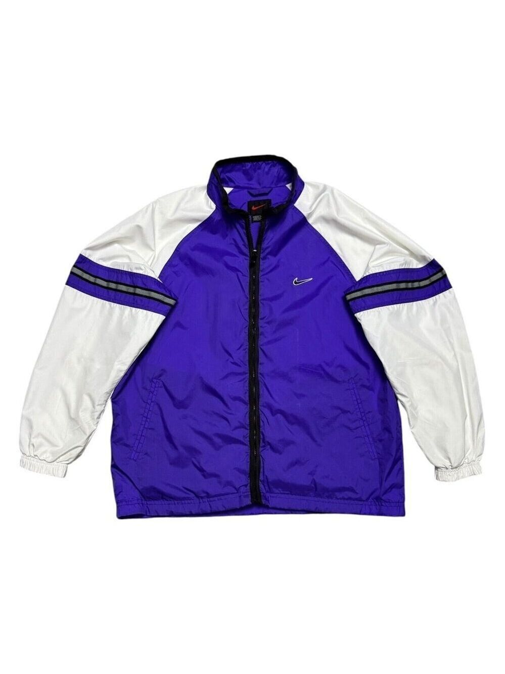 NIKE VINTAGE 90S Y2K Purple Light Windbreaker Retro Jacket Womens Medium
